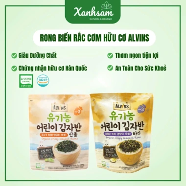 RONG BIỂN RẮC CƠM HỮU CƠ ALVINS XANHSAM NATURAL 21gr Vị Rau Củ Hải Sản cho Bé - Giảm 20%