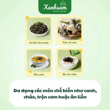 RONG BIỂN RẮC CƠM HỮU CƠ ALVINS XANHSAM NATURAL 21gr Vị Rau Củ Hải Sản cho Bé - Giảm 20%