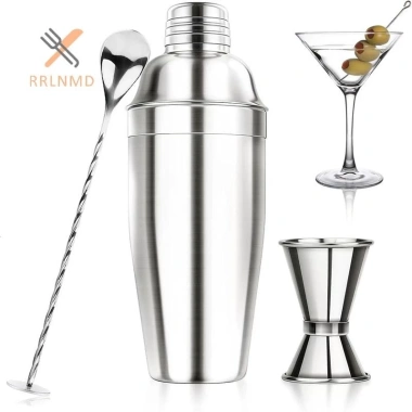 Rrlnmd 24oz 750ml Cocktail Bar - Bộ bình lắc, máy trộn, Jigger, thìa trộn, lọc - Dành cho người mới - Giá 288.310 VND