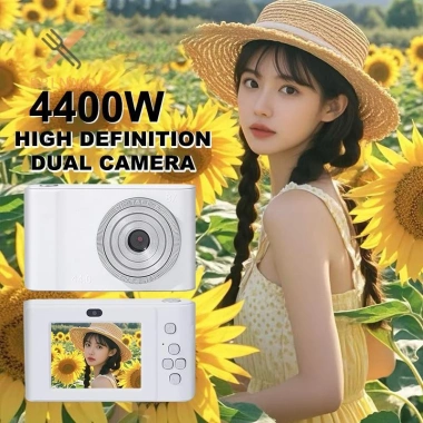 Rrlnmd 44MP Mini CCD Máy Ảnh 4K 8X Zoom Ống Kính Đôi Thẻ Nhớ Quà Tặng Bé Gái Du Lịch 2