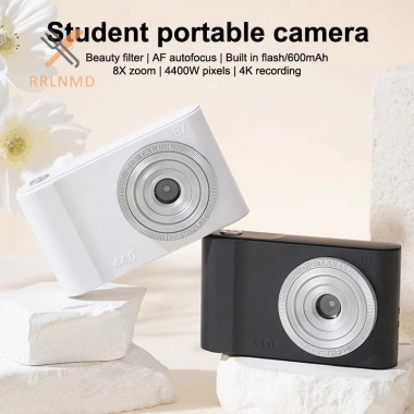Rrlnmd 44MP Mini CCD Máy Ảnh 4K 8X Zoom Ống Kính Đôi Thẻ Nhớ Quà Tặng Bé Gái Du Lịch 6