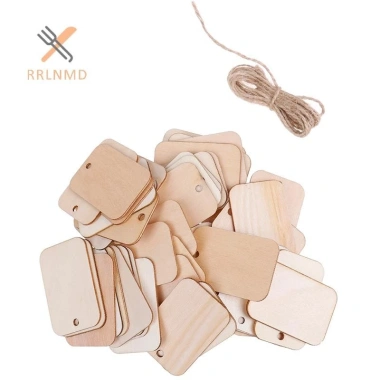 RRLNMD 50 Vật Trang Trí Gỗ Ván Thẻ Nhãn Tấm DIY Khắc Thủ Công Giá 51.040 VNĐ