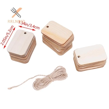 RRLNMD 50 Vật Trang Trí Gỗ Ván Thẻ Nhãn Tấm DIY Khắc Thủ Công Giá 51.040 VNĐ