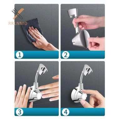Rrlnmd Hút Cốc Tắm, Đầu Tắm Điều Chỉnh, Giá Đỡ Vòi Phun Cầm Tay, Đục Lỗ, Nhiều Góc Xoay, Vòi Hoa Sen - 99.330₫