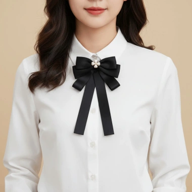 Ruy Băng Đen MAOYE66SY - Hạt Nơ Đen, Ngọc Trai, Lễ Tang Tưởng Niệm - 79.920₫
