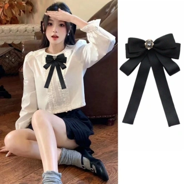 Ruy Băng Đen MAOYE66SY - Hạt Nơ Đen, Ngọc Trai, Lễ Tang Tưởng Niệm - 79.920₫
