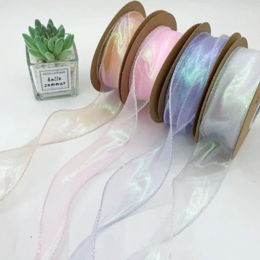 Ruy băng satin phẳng đuôi cá 4cm/10mm sợi sóng cạnh gói hoa quà tặng trang trí bánh sinh nhật 45.990đ
