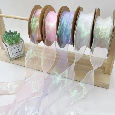 Ruy băng satin phẳng đuôi cá 4cm/10mm sợi sóng cạnh gói hoa quà tặng trang trí bánh sinh nhật 45.990đ