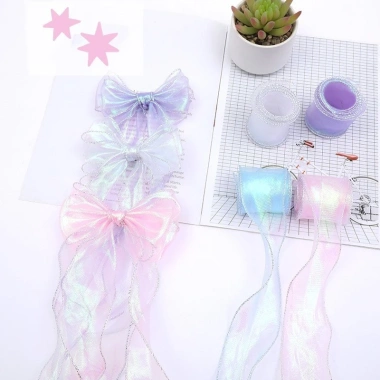 Ruy băng satin phẳng đuôi cá 4cm/10mm sợi sóng cạnh gói hoa quà tặng trang trí bánh sinh nhật 45.990đ