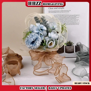 Ruy Băng Thủ Công 4CM x 10M Organza Satin Pha Trộn DIY Gói Quà Cưới và Tiệc Sinh Nhật