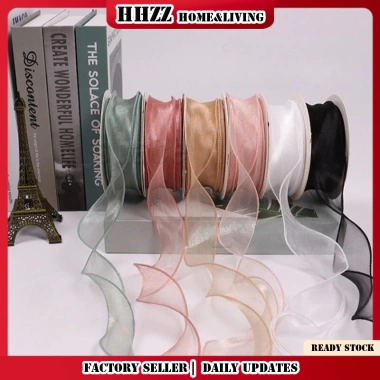 Ruy Băng Thủ Công 4CM x 10M Organza Satin Pha Trộn DIY Gói Quà Cưới và Tiệc Sinh Nhật