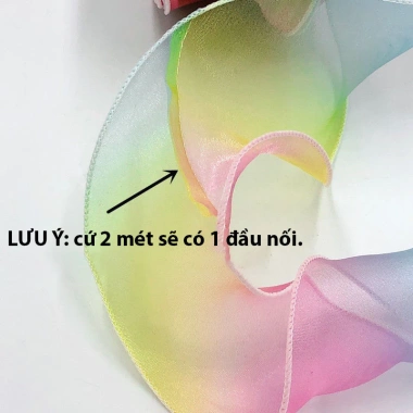 Ruy băng voan cầu vồng viền sóng 6cm cao cấp - Giá chỉ 25.000, màu sắc rực rỡ, độ bền cao