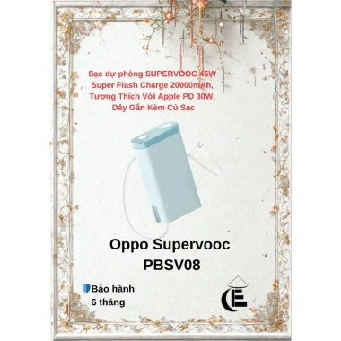 Sạc Dự Phòng Oppo Supervooc 20.000mAh 45W PBSV08 - Siêu Nhanh, Giá Ưu Đãi 900k