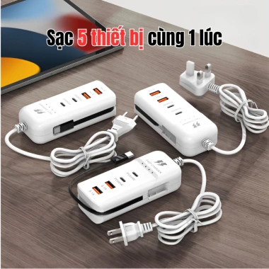 Sạc nhanh 5 trong 1 MONQIQI đa năng bảo vệ thiết bị, sạc đồng thời 5 điện thoại - Giá 120.000 VND