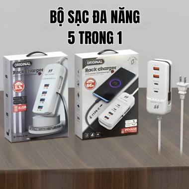 Sạc nhanh 5 trong 1 MONQIQI đa năng bảo vệ thiết bị, sạc đồng thời 5 điện thoại - Giá 120.000 VND
