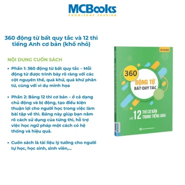 Sách 360 Động Từ Bất Quy Tắc + 12 Thì Tiếng Anh Cơ Bản Dành cho Người Mới, Giá ưu đãi 32.300₫ 3 Sách 360 Động Từ Bất Quy Tắc + 12 Thì Tiếng Anh Cơ Bản Dành cho Người Mới, Giá ưu đãi 32.300₫ 3