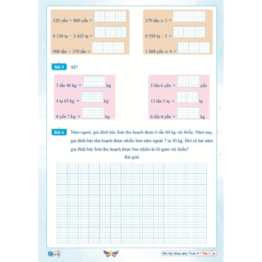Sách - Bài Tập Hằng Ngày Toán Lớp 4 - Tập 1 - Cánh Diều (1 cuốn)
