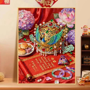 Sách Cưới Lễ Hội Trung Hoa 2.026 - Bộ Thêu Phượng Hoàng Vương Miện Chữ Thập, Gói Cao Cấp 6 Sách Cưới Lễ Hội Trung Hoa 2.026 - Bộ Thêu Phượng Hoàng Vương Miện Chữ Thập, Gói Cao Cấp 6