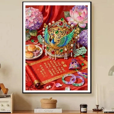 Sách Cưới Lễ Hội Trung Hoa 2.026 - Bộ Thêu Phượng Hoàng Vương Miện Chữ Thập, Gói Cao Cấp
