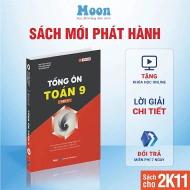 Sách Ôn Thi Vào 10 Lớp 9 - Tổng Ôn Toán Văn Anh Cho 2K11 - Giảm 34k - Moonbook 8