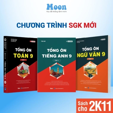 Sách Ôn Thi Vào 10 Lớp 9 - Tổng Ôn Toán Văn Anh Cho 2K11 - Giảm 34k - Moonbook 17