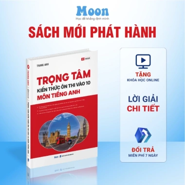 Sách Ôn Thi Vào 10 Lớp 9 - Tổng Ôn Toán Văn Anh Cho 2K11 - Giảm 34k - Moonbook 20
