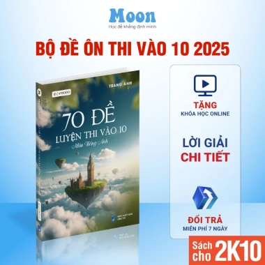 Sách Ôn Thi Vào 10 Lớp 9 - Tổng Ôn Toán Văn Anh Cho 2K11 - Giảm 34k - Moonbook 24