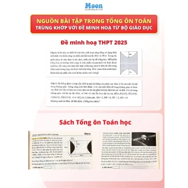 Sách Tổng ôn toán học lớp 12 tập 1 & 2 ôn thi thpt quốc gia, đánh giá năng lực cho 2k8 Moonbook 5