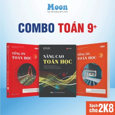 Sách Tổng ôn toán học lớp 12 tập 1 & 2 ôn thi thpt quốc gia, đánh giá năng lực cho 2k8 Moonbook 11