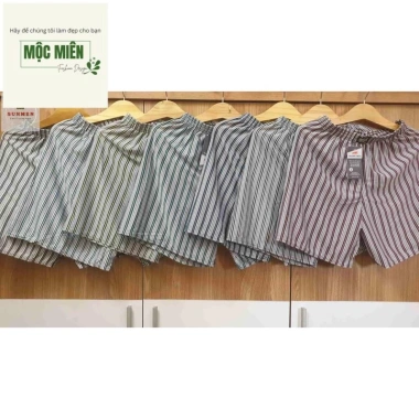 SALE HOT Quần Đùi Nam Sọc Trắng Thun Co Giãn Túi Sau Mặc Ngủ SUNMEN 45-90kg 20.000₫