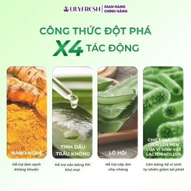 SALE TẾT Muối Vệ Sinh Phụ Nữ LilyFresh Dịu Nhẹ 100ml Giảm Mùi Cân Bằng PH - 135k