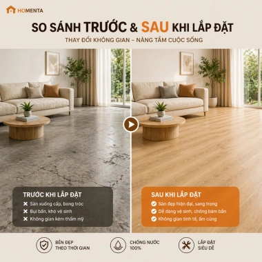 Sàn nhựa giả gỗ SPC hèm khóa 122x18.3cm dày 4mm – Chống nước, lắp ghép nhanh, BH 2 năm – 289k