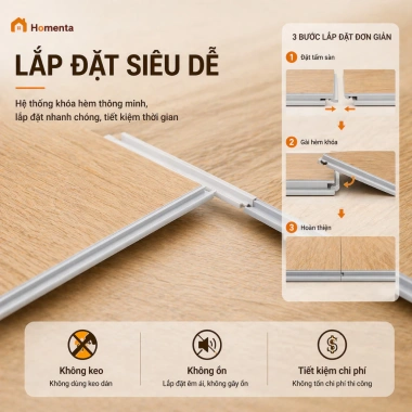 Sàn nhựa giả gỗ SPC hèm khóa 122x18.3cm dày 4mm – Chống nước, lắp ghép nhanh, BH 2 năm – 289k