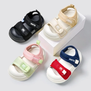 Sandal Hai Màu Cheerful Mario Dép Quai Hậu Chống Va Đập Bé Tập Đi Mầm Non 159k