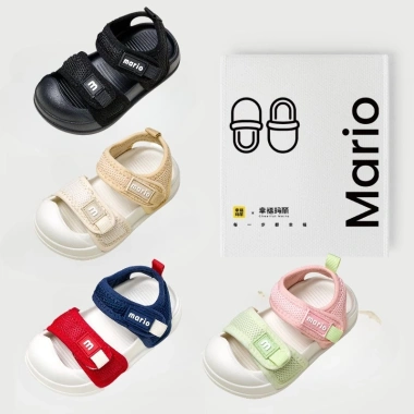 Sandal Hai Màu Cheerful Mario Dép Quai Hậu Chống Va Đập Bé Tập Đi Mầm Non 159k