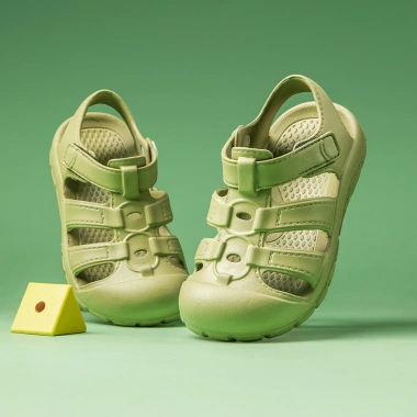 Sandal trẻ em Mario màu xanh lá đậm EVA mềm thiết kế La Mã thoải mái cho bé trai