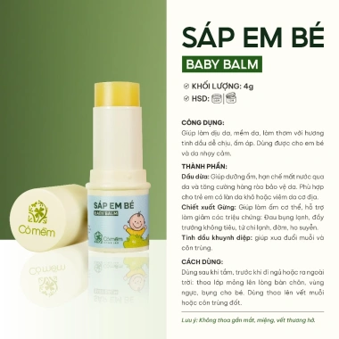 Sáp Em Bé Cỏ Mềm 4g - Giữ Ấm Dưỡng Ẩm, Chăm Sóc Da Bé, Giá Ưu Đãi 103.000₫