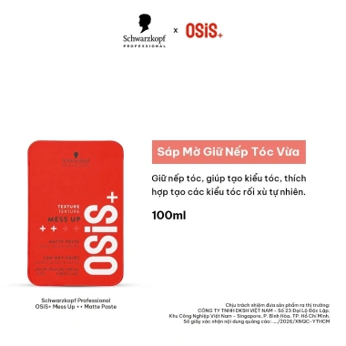 Sáp Mờ Giữ Nếp Tóc OSiS+ Mess Up 100ml - Giữ Nếp Lâu, Bám Đậm, 376k 9