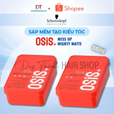 Sáp Tạo Kiểu Schwarzkopf Osis+ Mess Up & Mighty Matte 100ml - Giữ Nếp Mạnh, Tạo Phồng, Mờ Tự Nhiên, 355.000đ