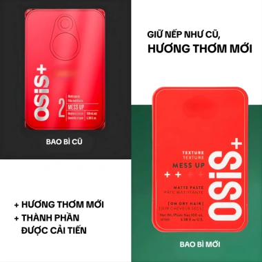 Sáp Tạo Kiểu Schwarzkopf Osis+ Mess Up & Mighty Matte 100ml - Giữ Nếp Mạnh, Tạo Phồng, Mờ Tự Nhiên, 355.000đ 2