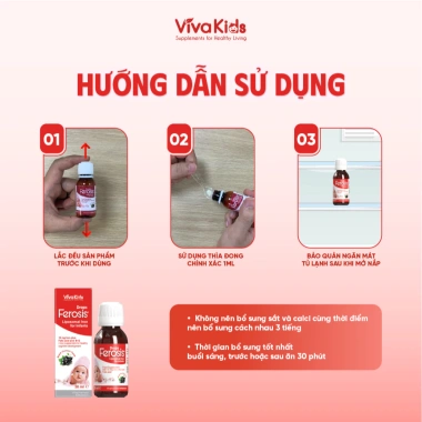Sắt FEROSIS cho bé 30ml - Không tanh, không táo bón, bổ sung sắt nhanh, giá ưu đãi 350.000₫