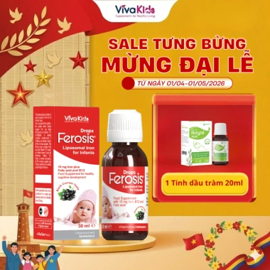 Sắt FEROSIS cho bé 30ml - Không tanh, không táo bón, bổ sung sắt nhanh, giá ưu đãi 350.000₫