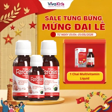 Sắt FEROSIS cho bé 30ml - Không tanh, không táo bón, bổ sung sắt nhanh, giá ưu đãi 350.000₫