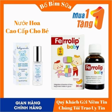Sắt FERROLIP BABY hữu cơ dạng siro nhỏ giọt 30ml nhập khẩu Italy - Hàng chính hãng, giảm giá 295k