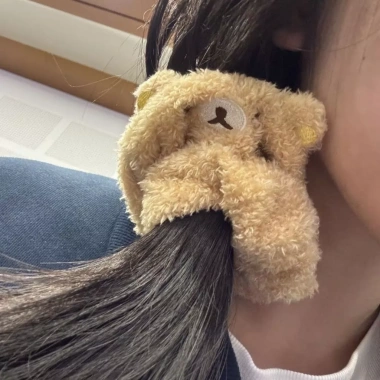 Scrunchies Rilakkuma Dễ Thương Co Giãn Dây Buộc Tóc Gấu Sang Trọng Cho Nữ Bé Gái