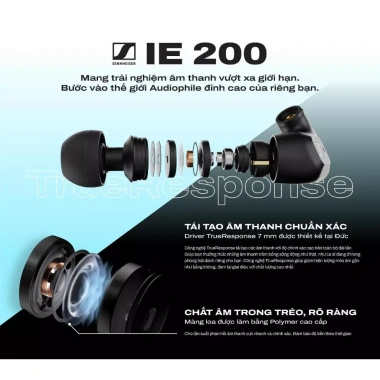 Sennheiser IE 200 Tai nghe nhét tai Hi‑Res, âm cân bằng, bảo hành 12 th, 3.199.000₫