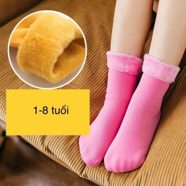 Set 10 Đôi Tất Vớ Tăm Lót Lông Ấm Áp Đa Dạng Cho Bé 2-6 Tuổi - Tất Đại Hàn