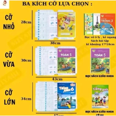 Set 10 Tờ Decal Bọc Vở Sách Giáo Khoa A4 - Nhãn Vở Giá chỉ 13.500 VNĐ 2