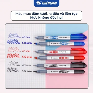 Sét 2 Bút Lông Dầu Thiên Long PM04 Chính Hãng - Mực Tiêu Chuẩn, Bám Dính Tốt, Giá 26.000₫ 4 Sét 2 Bút Lông Dầu Thiên Long PM04 Chính Hãng - Mực Tiêu Chuẩn, Bám Dính Tốt, Giá 26.000₫ 4