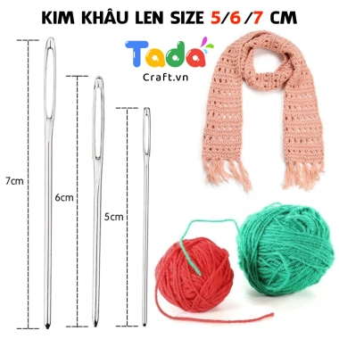 Set 3 cây Kim khâu len đầu tù - Khâu len sợi mạnh, giá chỉ 18.000₫